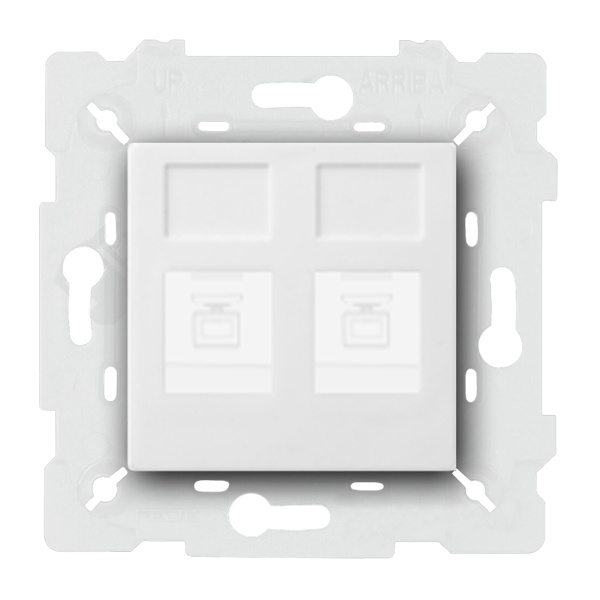  Розетка телефонная двойная 2xRJ11 Fede Vintage Corinto Белый (в сборе)